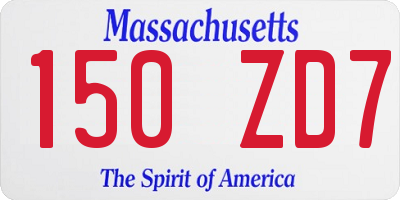 MA license plate 150ZD7