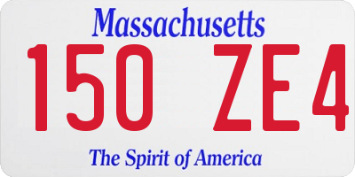 MA license plate 150ZE4
