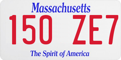 MA license plate 150ZE7