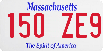 MA license plate 150ZE9