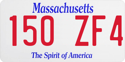 MA license plate 150ZF4