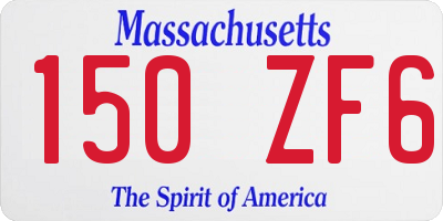 MA license plate 150ZF6