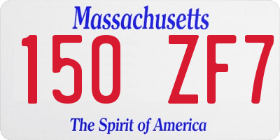 MA license plate 150ZF7