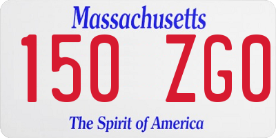 MA license plate 150ZG0