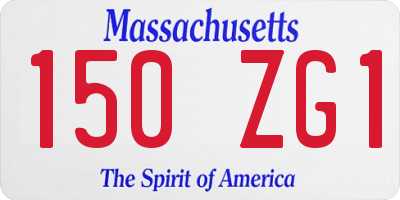 MA license plate 150ZG1