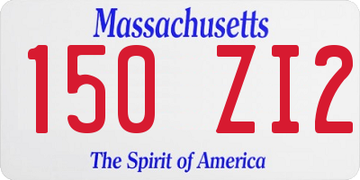 MA license plate 150ZI2