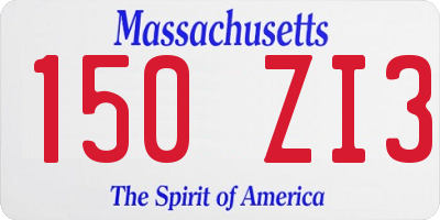 MA license plate 150ZI3