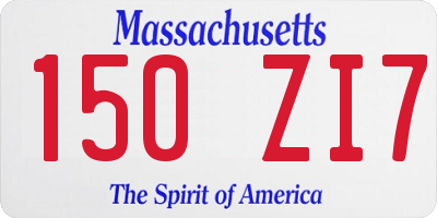 MA license plate 150ZI7