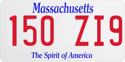 MA license plate 150ZI9