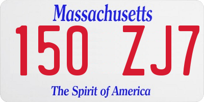 MA license plate 150ZJ7