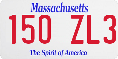 MA license plate 150ZL3