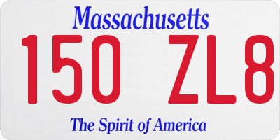 MA license plate 150ZL8