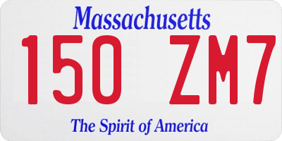 MA license plate 150ZM7