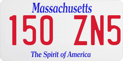 MA license plate 150ZN5
