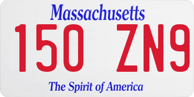 MA license plate 150ZN9