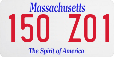 MA license plate 150ZO1