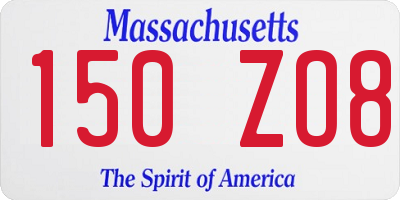 MA license plate 150ZO8