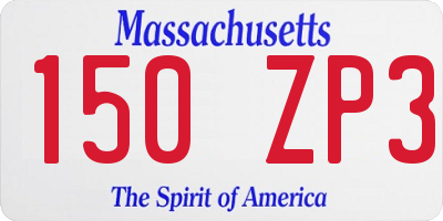 MA license plate 150ZP3
