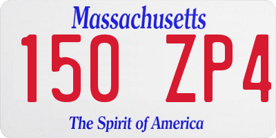 MA license plate 150ZP4