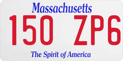 MA license plate 150ZP6