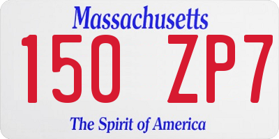 MA license plate 150ZP7