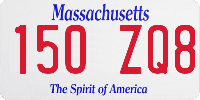 MA license plate 150ZQ8