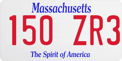 MA license plate 150ZR3