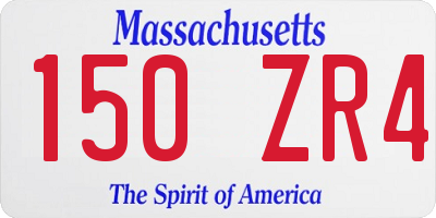 MA license plate 150ZR4