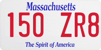 MA license plate 150ZR8