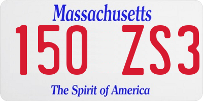 MA license plate 150ZS3