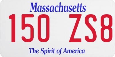 MA license plate 150ZS8