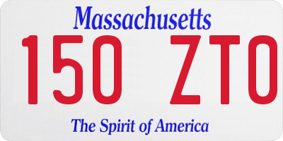 MA license plate 150ZT0