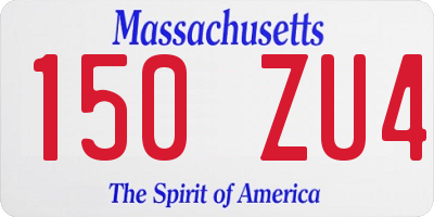 MA license plate 150ZU4