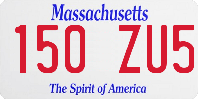 MA license plate 150ZU5
