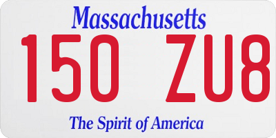 MA license plate 150ZU8