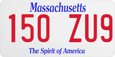 MA license plate 150ZU9