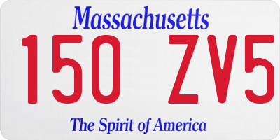 MA license plate 150ZV5