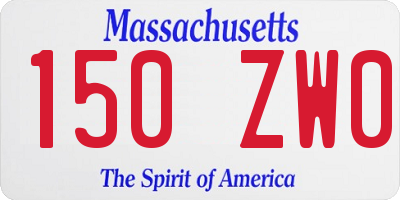 MA license plate 150ZW0