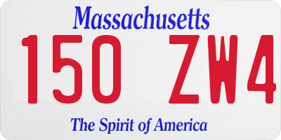 MA license plate 150ZW4
