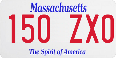 MA license plate 150ZX0