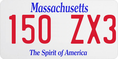MA license plate 150ZX3