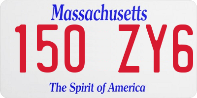 MA license plate 150ZY6