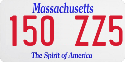 MA license plate 150ZZ5