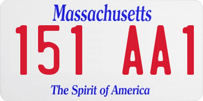 MA license plate 151AA1