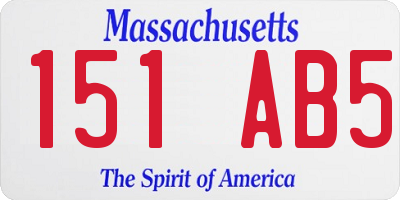 MA license plate 151AB5