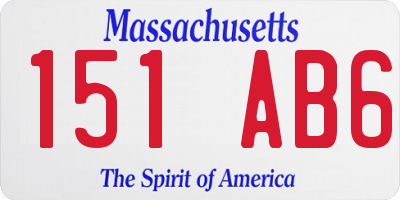 MA license plate 151AB6