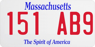 MA license plate 151AB9