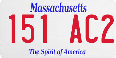 MA license plate 151AC2