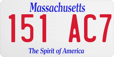 MA license plate 151AC7