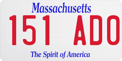 MA license plate 151AD0